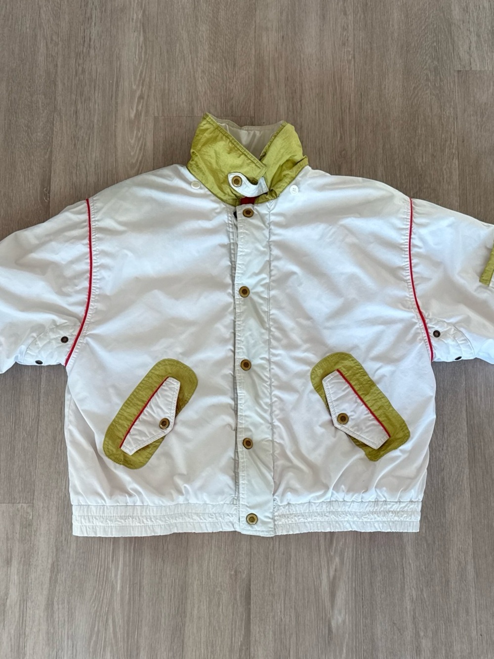 Vintage Hunters Run White Retro Bomber Jacket Large